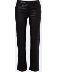 FRAME - Cigarette Leather Slim Pants - Lyst