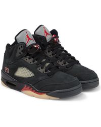 Nike Sneakers Air Jordan 5 aus Veloursleder - Schwarz