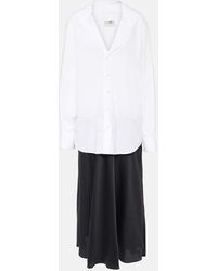 MM6 by Maison Martin Margiela - Robe Longue En Coton À Numéro Signature - Lyst