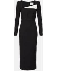 Roland Mouret - Paneled Crepe Midi Dress - Lyst