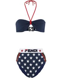 Fendi MANIA Bedruckter Bikini - Blau