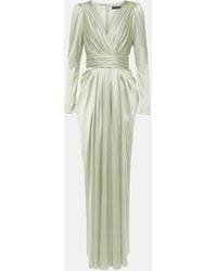 Dolce & Gabbana - Gathered Front-slit Silk-blend Gown - Lyst