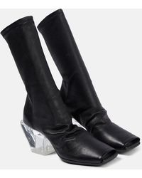 Rick Owens - Square-toe Leather Ankle Boots - Lyst