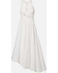 Zimmermann - Luna Patch-Applique Cotton Midi Dress - Lyst