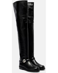 Coperni - Logo Leather Over-The-Knee Boots - Lyst