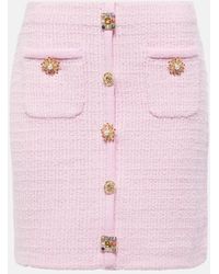 Self-Portrait - Knitted Miniskirt With Jewel Buttons - Lyst