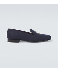 Ralph Lauren - Alonzo Embroidered Linen Loafers - Lyst