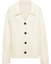 Co. Cable-knit Cashmere Cardigan - White