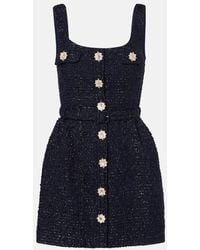Self-Portrait - Belted Boucle Minidress - Lyst