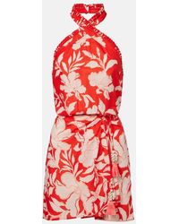 Poupette - Manon Floral Halterneck Cotton Minidress - Lyst