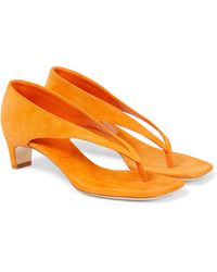 Christopher Esber Suede Thong Sandals - Orange