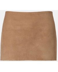 KHAITE - Jett Suede Miniskirt - Lyst