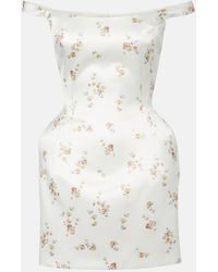 Magda Butrym - Floral Off-Shoulder Silk Minidress - Lyst