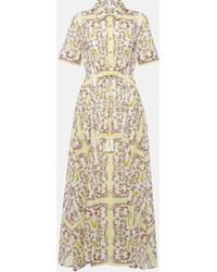 Tory Burch - Printed Cotton Voile Midi Dress - Lyst