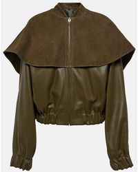 JW Anderson - Suede-trimmed Leather Bomber Jacket - Lyst