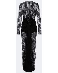 Dolce & Gabbana - Gathered Cotton-Blend Lace Maxi Dress - Lyst