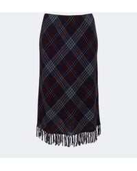 Doen - Elowette Fringed Plaid Midi Skirt - Lyst