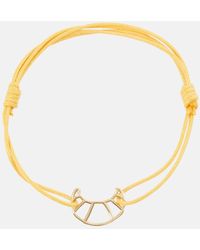 Aliita - Croissant 9kt Gold Charm Cord Bracelet - Lyst