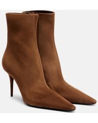 Saint Laurent - Ashley 90 Suede Ankle Boots - Lyst