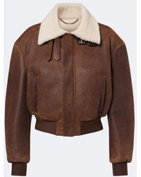 Gucci - Shearling-Trimmed Leather Blouson Jacket - Lyst