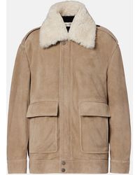 Nour Hammour - Drey Shearling-Trimmed Suede Jacket - Lyst