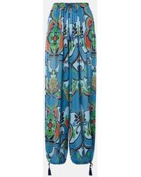 Etro - Printed Wide-Leg Pants - Lyst