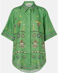 ALÉMAIS - Sun Dancer Printed Linen Shirt - Lyst