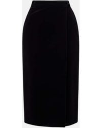 Saint Laurent - Cotton Velvet Pencil Skirt - Lyst