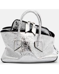 The Attico - La Passeggiata Mini Leather Top-Handle Bag - Lyst