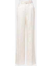 Gabriela Hearst - Norman Embroidered Silk Wide-Leg Pants - Lyst