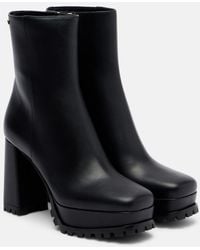 Gianvito Rossi - Harlem Leather Platform Ankle Boots - Lyst