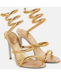 Rene Caovilla - Juniper Gold Leather Sandal 105 - Lyst