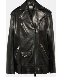 Khaite - Hanson Oversized Leather Biker Jacket - Lyst