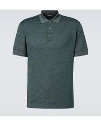ZEGNA - Cotton And Silk Polo Shirt - Lyst