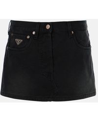 Prada - Jupe En Jean A Taille Basse - Lyst