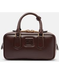 Miu Miu - Arcadie Leather Tote Bag - Lyst