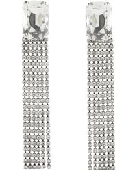 Saint Laurent Crystal-embellished Clip-on Earrings - Metallic