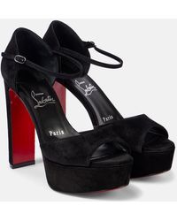 Christian Louboutin - Sandaloo 130 Suede Platform Sandal - Lyst