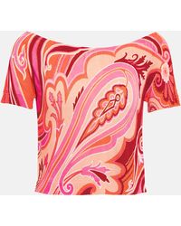 Etro - Printed Boat-neck T-shirt - Lyst