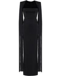 Alex Perry Abito lungo Dallas in crêpe - Nero