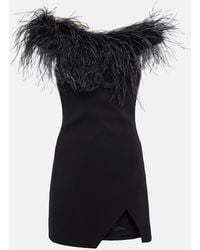 GIUSEPPE DI MORABITO - Feather-Trimmed Off-Shoulder Minidress - Lyst