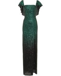 Marchesa notte Robe mit Pailletten - Grün