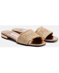 Jimmy Choo - Joa Embroidered Woven Slides - Lyst