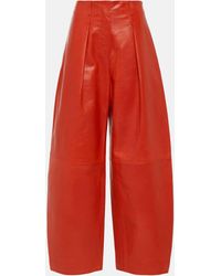 Jacquemus - Le Pantalon Ovalo Cuir Leather Wide-leg Pants - Lyst