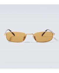 Prada - Lunettes De Soleil Rectangulaires A Logo - Lyst