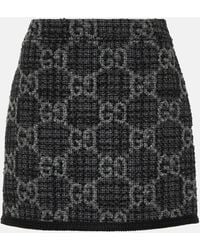 Gucci - GG Wool And Cotton Tweed Miniskirt - Lyst