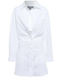 Jacquemus La Robe Baunhilha Mini Shirt Dress - White