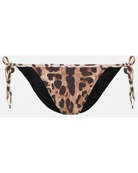 Dolce & Gabbana - Dolce & Gabbana Leopard Print Bikini Bottom - Lyst