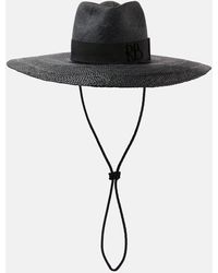 Ruslan Baginskiy - Leather-trimmed Straw Sun Hat - Lyst