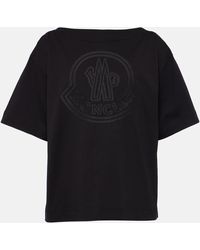 Moncler - T-shirt in jersey di cotone con logo - Lyst